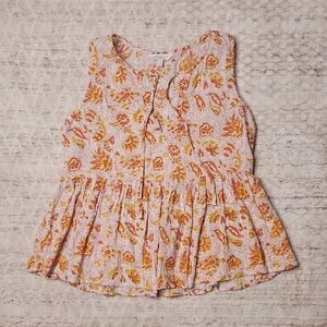 Lucky Brand Women's Floral Sleeveless Peplum Top